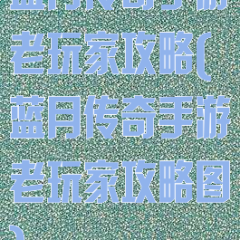 蓝月传奇手游老玩家攻略(蓝月传奇手游老玩家攻略图)