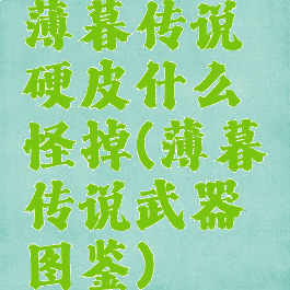 薄暮传说硬皮什么怪掉(薄暮传说武器图鉴)