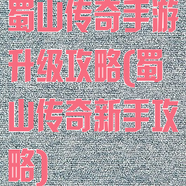 蜀山传奇手游升级攻略(蜀山传奇新手攻略)