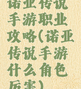 诺亚传说手游职业攻略(诺亚传说手游什么角色厉害)