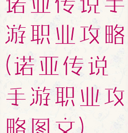 诺亚传说手游职业攻略(诺亚传说手游职业攻略图文)
