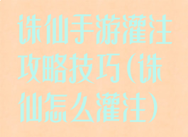 诛仙手游灌注攻略技巧(诛仙怎么灌注)