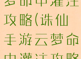 诛仙手游云梦命中灌注攻略(诛仙手游云梦命中灌注攻略视频)