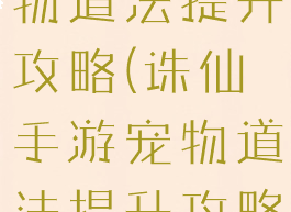 诛仙手游宠物道法提升攻略(诛仙手游宠物道法提升攻略图)