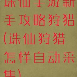 诛仙手游新手攻略狩猎(诛仙狩猎怎样自动采集)