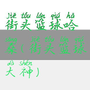 街头篮球哈桑(街头篮球大神)