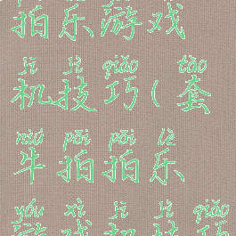 西部牛仔拍拍乐游戏机技巧(套牛拍拍乐游戏机技巧)