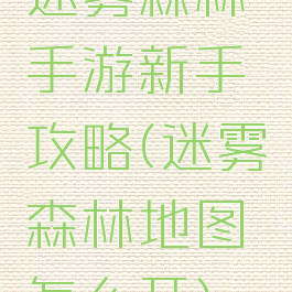 迷雾森林手游新手攻略(迷雾森林地图怎么开)