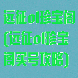 远征ol珍宝阁(远征ol珍宝阁买号攻略)