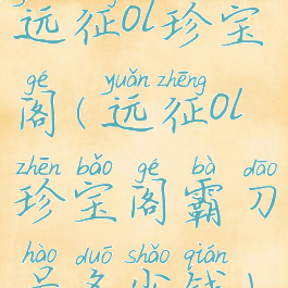 远征ol珍宝阁(远征ol珍宝阁霸刀号多少钱)