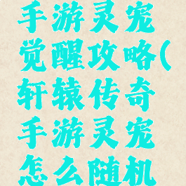 轩辕传奇手游灵宠觉醒攻略(轩辕传奇手游灵宠怎么随机觉醒)