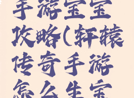 轩辕传奇手游宝宝攻略(轩辕传奇手游怎么生宝宝)