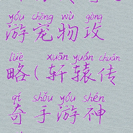 轩辕传奇手游宠物攻略(轩辕传奇手游神祝宠物)
