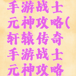 轩辕传奇手游战士元神攻略(轩辕传奇手游战士元神攻略视频)