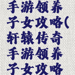 轩辕传奇手游领养子女攻略(轩辕传奇手游领养子女攻略大全)