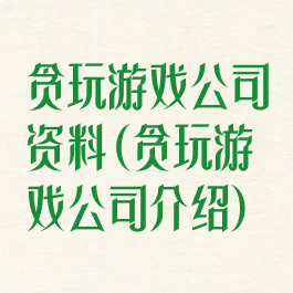 贪玩游戏公司资料(贪玩游戏公司介绍)