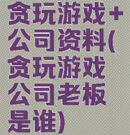 贪玩游戏+公司资料(贪玩游戏公司老板是谁)
