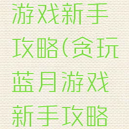贪玩蓝月游戏新手攻略(贪玩蓝月游戏新手攻略视频)