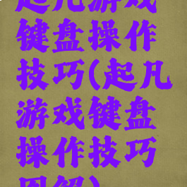 起凡游戏键盘操作技巧(起凡游戏键盘操作技巧图解)
