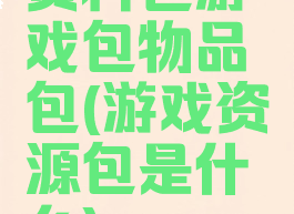 资料包游戏包物品包(游戏资源包是什么)