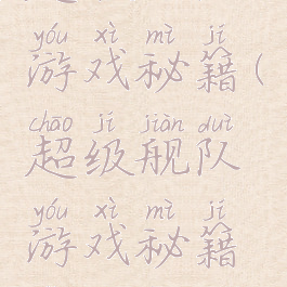 超级舰队游戏秘籍(超级舰队游戏秘籍怎么用)