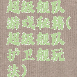 超级舰队游戏秘籍(超级舰队护卫舰玩法)