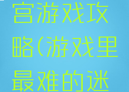 超级难迷宫游戏攻略(游戏里最难的迷宫)
