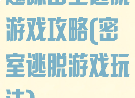 趣味密室逃脱游戏攻略(密室逃脱游戏玩法)
