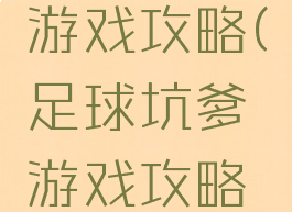 足球坑爹游戏攻略(足球坑爹游戏攻略大全)