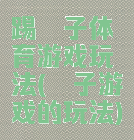 踢毽子体育游戏玩法(毽子游戏的玩法)
