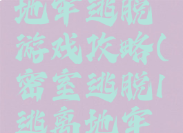 逃出密室1地牢逃脱游戏攻略(密室逃脱1逃离地牢游戏攻略)