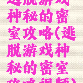 逃脱游戏神秘的密室攻略(逃脱游戏神秘的密室攻略视频)