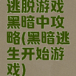逃脱游戏黑暗中攻略(黑暗逃生开始游戏)