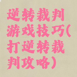 逆转裁判游戏技巧(打逆转裁判攻略)