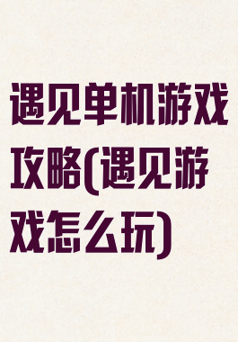 遇见单机游戏攻略(遇见游戏怎么玩)