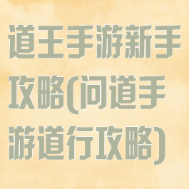 道王手游新手攻略(问道手游道行攻略)
