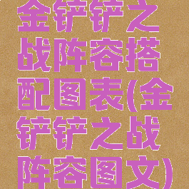 金铲铲之战阵容搭配图表(金铲铲之战阵容图文)