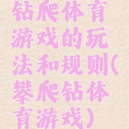 钻爬体育游戏的玩法和规则(攀爬钻体育游戏)
