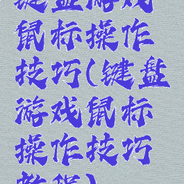 键盘游戏鼠标操作技巧(键盘游戏鼠标操作技巧教程)