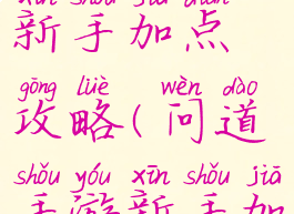 问道手游新手加点攻略(问道手游新手加点攻略图)