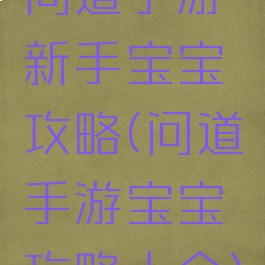 问道手游新手宝宝攻略(问道手游宝宝攻略大全)