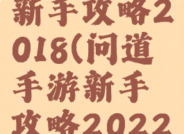 问道手游新手攻略2018(问道手游新手攻略2022白果儿)