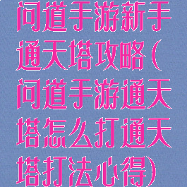问道手游新手通天塔攻略(问道手游通天塔怎么打通天塔打法心得)
