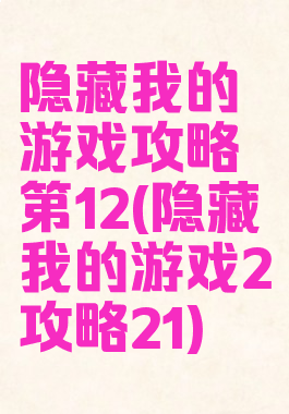 隐藏我的游戏攻略第12(隐藏我的游戏2攻略21)
