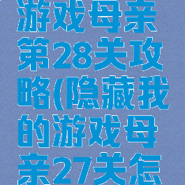 隐藏我的游戏母亲第28关攻略(隐藏我的游戏母亲27关怎么过)