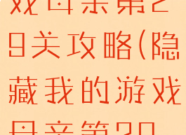 隐藏我的游戏母亲第29关攻略(隐藏我的游戏母亲第29关攻略)