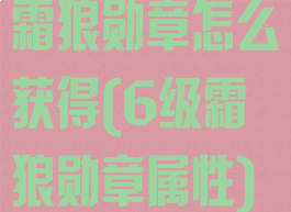 霜狼勋章怎么获得(6级霜狼勋章属性)