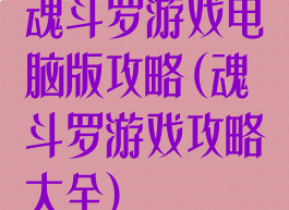 魂斗罗游戏电脑版攻略(魂斗罗游戏攻略大全)