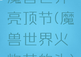 魔兽世界亮顶节(魔兽世界火焰节的头)