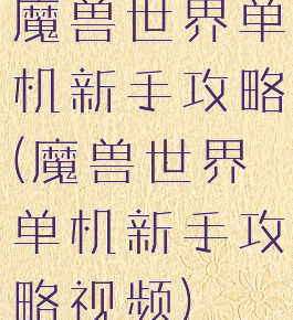 魔兽世界单机新手攻略(魔兽世界单机新手攻略视频)